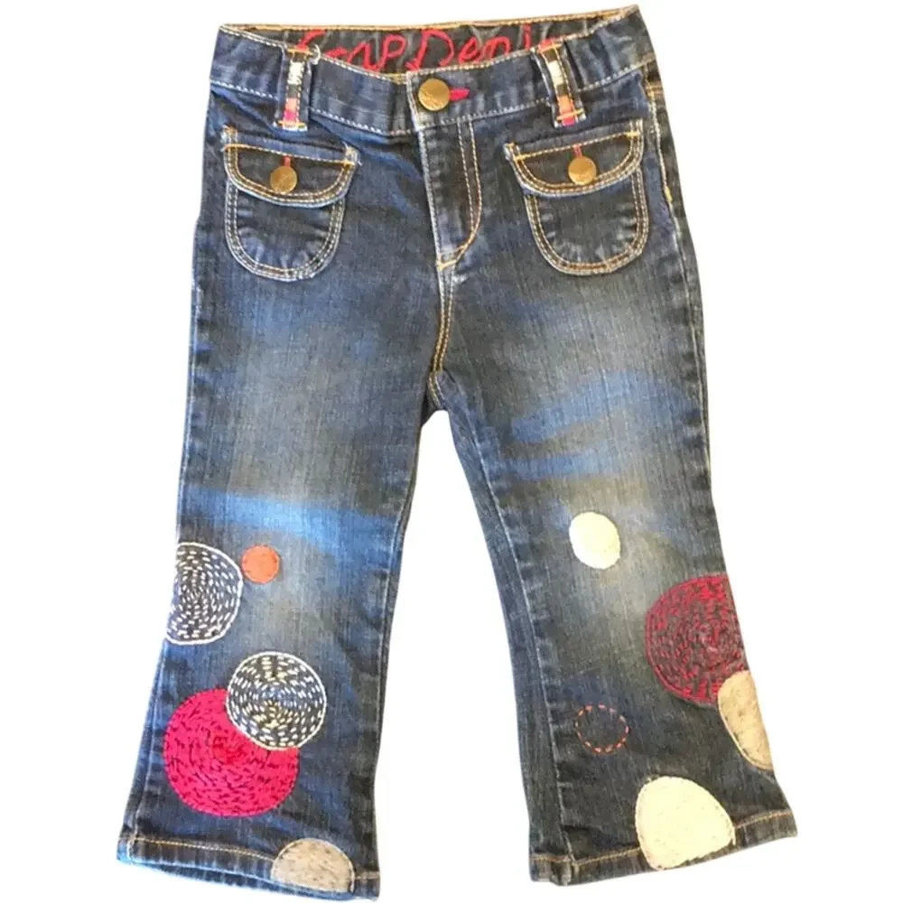 Baby Gap embroidered bootcut jeans
